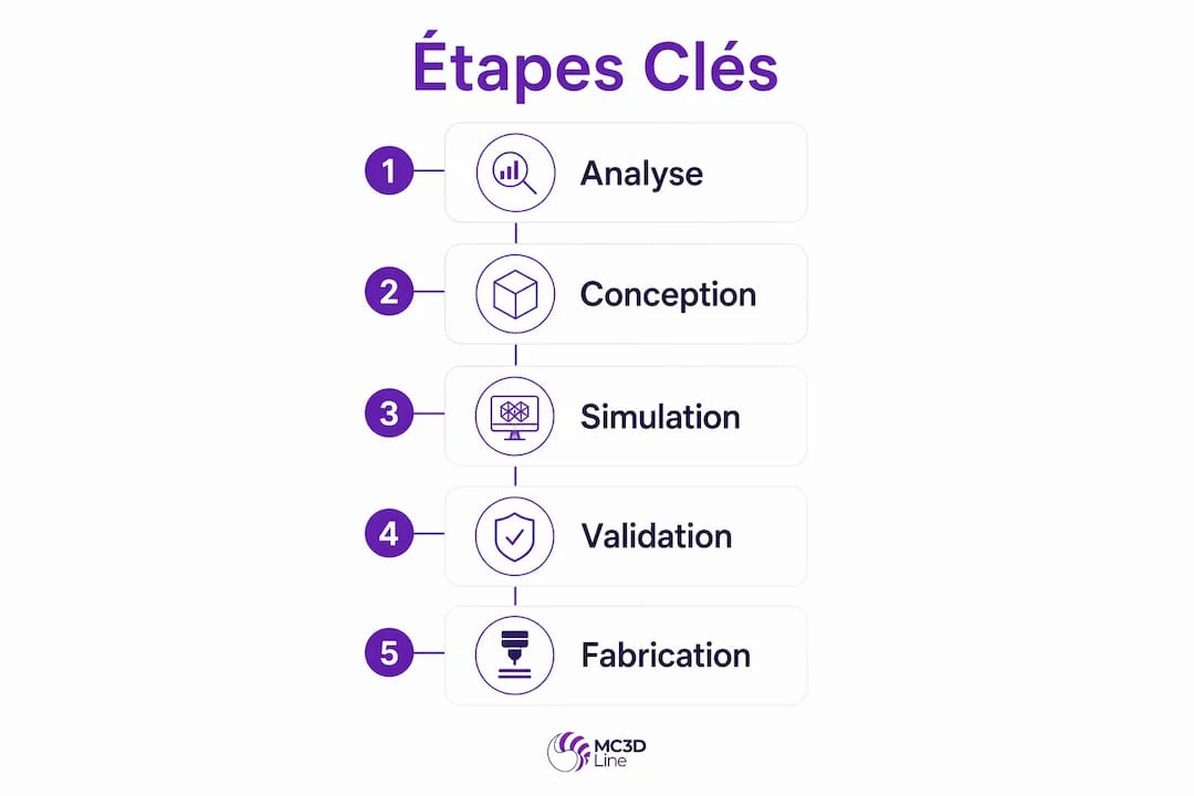 Découvrez en image les principales étapes du processus de conception mécanique FA.