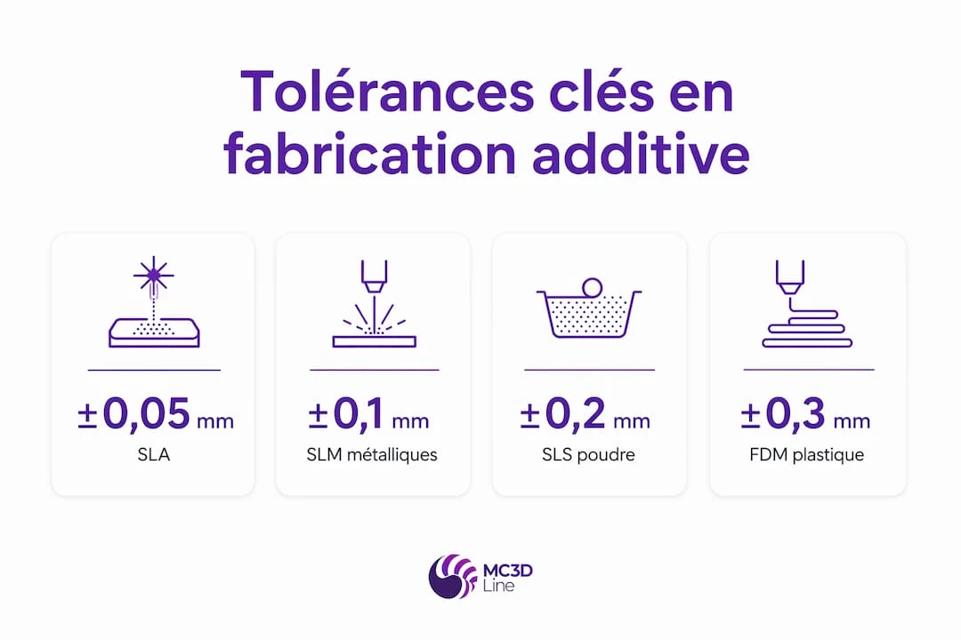 Découvrez en un coup d’œil les tolérances essentielles pour chaque procédé grâce à notre infographie.