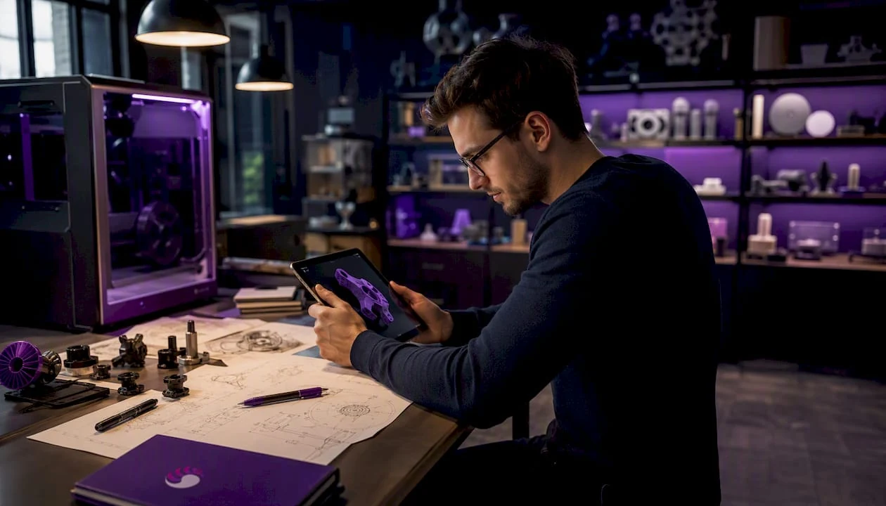 Un ingénieur manipule un modèle 3D à l’aide de ses mains