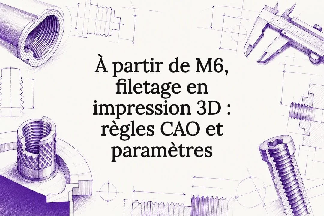 À partir de M6, filetage en impression 3D : règles CAO et paramètres