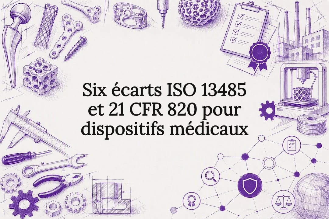 Six écarts ISO 13485 et 21 CFR 820 pour dispositifs médicaux