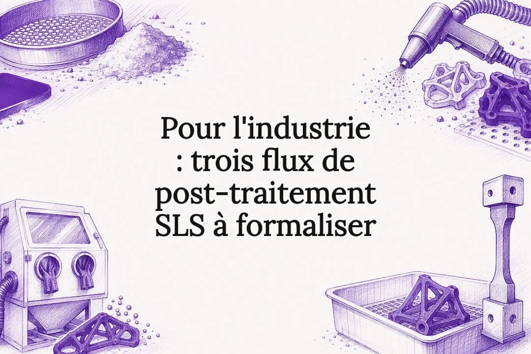Pour l'industrie : trois flux de post-traitement SLS à formaliser