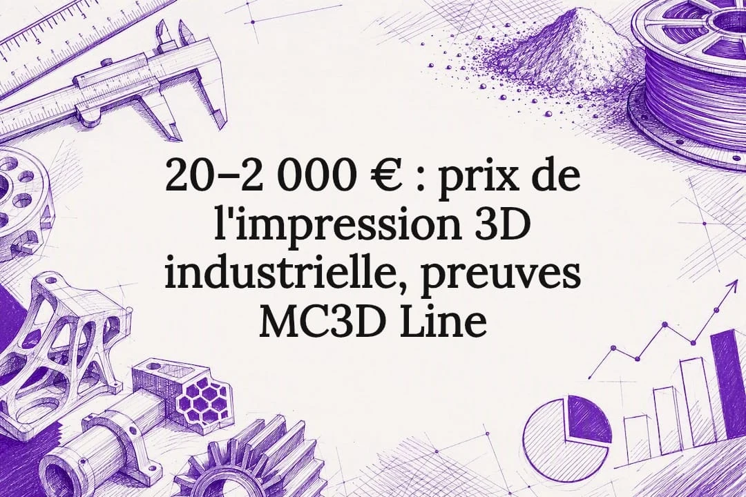 20–2 000 € : prix de l'impression 3D industrielle, preuves MC3D Line
