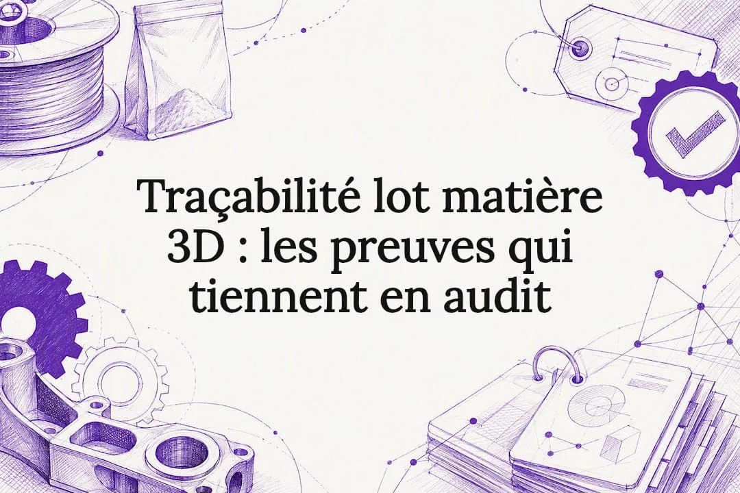 Traçabilité lot matière 3D : les preuves qui tiennent en audit
