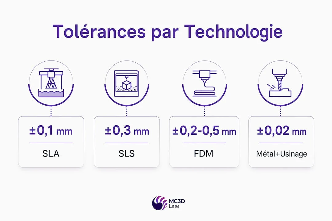 Comparatif visuel des tolérances en impression 3D