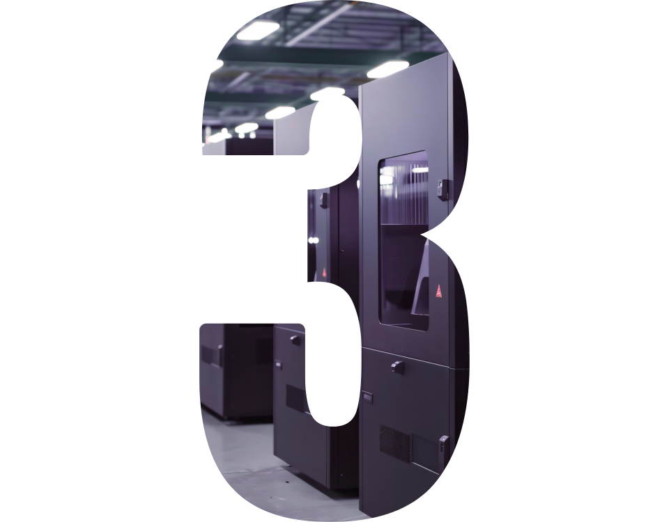 Nombre 3 indiquant des machine de production